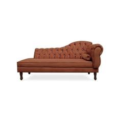 Recamier Divã Juliana 160cm com Strass - Esquerda Suede - Passoni Deco