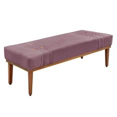 Recamier Decorativo 140cm Veludo Pés De Madeira Uva