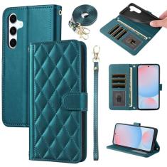 Furiet Capa carteira para Samsung Galaxy A35 5G com alça de pulso, alça de ombro, vários compartimentos para cartões, bolsa fólio, acessórios de couro PU de luxo para celular A 35 35A A355G mulheres