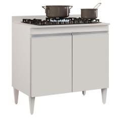Balcão Para Cooktop 80cm 2 Portas Flórida Branco
