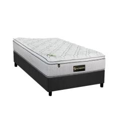 Cama Box Solteiro: Colchão Molas Bonnel Luckspuma Trade + Base CRC Suede Gray(88x188)