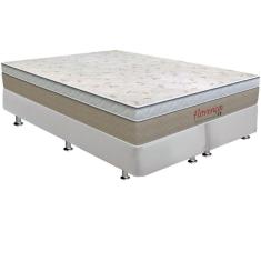 Cama Box King: Colchão Molas Bonnel Orthoflex Florença + Base CRC Courano White(193x203)