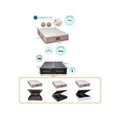 Conjunto Cama Box Baú Casal King + Colchão Sankonfort Tranquillité Mol