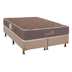 Cama Box King: Colchão Molas Herval Bonnel Suite Master + Base Crc Suede Bege(193X203)