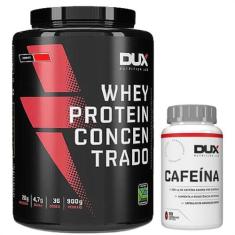 Whey Protein Dux Concentrado 900g + Cafeína Dux 90 cáps - Dux Nutritio