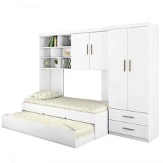 Quarto Infantil Chiara Completo com Cama de Solteiro, Cama Auxiliar - 