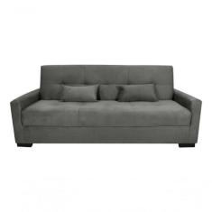 Sofá Cama Lavínia 3 Lugares Suede Cinza Matrix