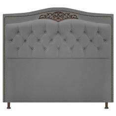 Cabeceira Estofada Yasmim 90cm Solteiro Suede Cinza