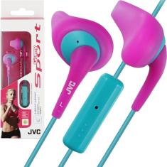 Fone de ouvido colorido JVC Gumy Sport com controle remoto e microfone