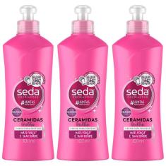 Kit 3 Creme para Pentear Seda Cocriações Ceramidas Brilho 300ml