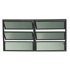Janela de Aluminio Basculante 2 Seções Plus Vidro Boreal 60cm x 150cm Brimak Preto