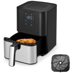Fritadeira Elétrica Air Fryer 4,2L com Visor Digital e Cesta Antiaderente Compacto e Prático para Sua Cozinha, 110V 1700W, Kitchen Elite, Preta