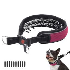 Coleira Martingale para cães, coleira antipuxão com fivela para cães grandes e médios, coleira refletiva antipuxão, ajustável, resistente de nylon, coleira deslizante para treinamento, caminhada, 5 cm