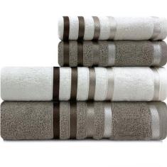 Jogo de toalhas Banhão Gigante Karsten Lumina 4 Peças - Fio Penteado -