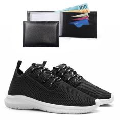 Tênis Masculino Caminhada Super Leve Moderno - EXP, 40, Preto, Branco,