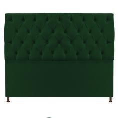Cabeceira Sofia 140 Cm Casal Suede Verde