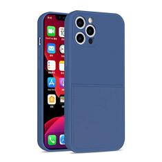 Capa de telefone de silicone Candy Color para iPhone 12 13 SE 2020 11 Pro Max XS X XR 6 7 8 Plus Porta-cartão de carteira Capa macia à prova de choque, azul, para iPhone 11
