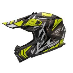 Capacete Motocross Trilha Bieffe B-CR Jump Amarelo Moto, Preto Amarelo