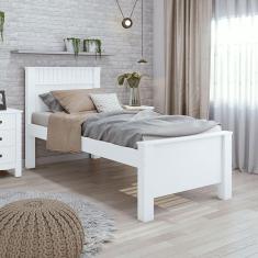 Cama Solteiro Ambiente Athenas 90 Branco Brilho - Lopas
