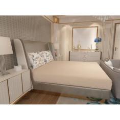 Jogo de Lençol Zono Enxovais Cama Casal Full 3 Peças Malha 100% Algodão Flores de Algodão – Angorá