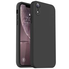 Vooii Capa compatível com iPhone XR, silicone líquido atualizado com [bordas planas] [proteção da câmera] [forro de microfibra macio antiarranhões] capa de celular para iPhone 10 XR 6,1 polegadas -