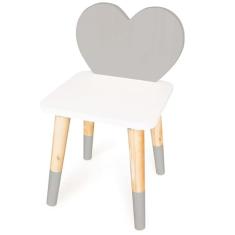 Cadeira Infantil de Madeira Coração (Cinza)
