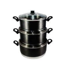 Jogo Panelas Grande (jogão) Craqueado Preto Alumínio 3 - CONTINENTAL