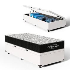 Cama Box Baú com Colchão de Espuma D45 Ortobom Airtech 150 88 cm, Bran