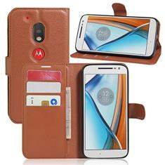 MOTO G4 Play, capa carteira flip de couro PU premium com compartimento para cartão, suporte e fecho magnético [capa interna de TPU à prova de choque] Compatível com Moto G4 Play