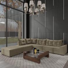 Sofá de Canto 9 Lugares com Puff Itapema - Montreal