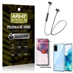 Fone Bluetooth Hs615 Samsung S20+Capa Anti Shock+Película 3D - Armyshi
