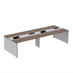 Mesa De Plataforma Dupla Para 4 Pessoas Corporativa 160x140-4p Walnut-cinza