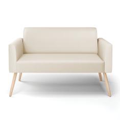 Sofá Namoradeira Pés Palito Natural Marisa Corino Bege D03 - D'rossi