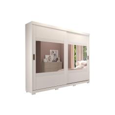 Guarda Roupa Casal Blumenau 2 Portas de Correr 4 Gavetas MDF Branco Panan Móveis