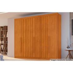 Guarda Roupa Casal Atenas 6 Portas de Bater 6 Gavetas MDF Cinamomo Conquista Móveis