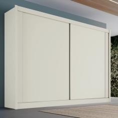 Guarda Roupa Casal Creta 2 Portas de Correr 4 Gavetas MDF Off White Móveis Europa