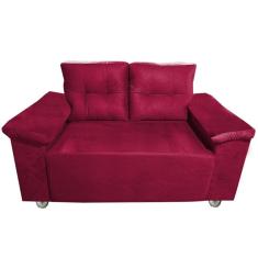 Namoradeira Yasmim dois lugares Com Braço Almofadado Vermelho