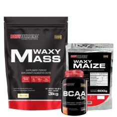 Waxy mass 3kg+Waxy Maize 800g+Bcaa 4,5 100g - Bodybuilders-Unissex