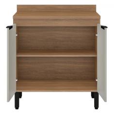 Balcão de Cozinha 80cm Firenze 2 Portas Amêndola/Nude - Demóbile