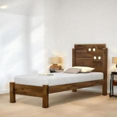 Cama Solteiro com Aplique Espelho Luiza Malbec - VitaMov