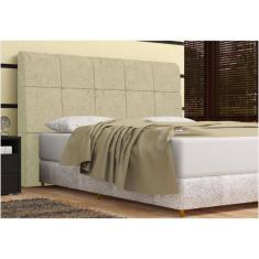 Cabeceira Pietra Casal Queen 160 Cm Com Baú Interno Suede Bege - ds Móveis