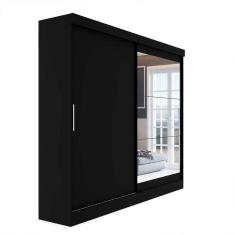 Guarda-roupa casal com espelho karina 2 pt 2 gv preto