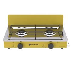 Fogao a gas flamalar 2 q vetro amarelo gas glp - Venax