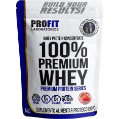 100%Whey Premium - 840g Refil Morango - Profit Laboratórios