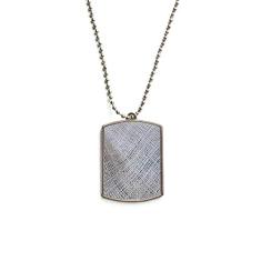 DIYthinker Colar de cachorro com pingente de corrente de aço inoxidável abstrato cinza linho