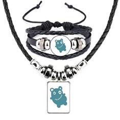 Alien Criature Bear Art Deco Presente Fashion Colar de Couro Conjunto de Joias
