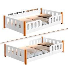 Cama Montessoriana Infantil Branca Marromissa Divaloto Com Colchão Gazin