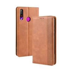 Capa para LG W30, capa flip carteira de couro para LG W30, capa magnética retrô para celular, capa carteira de telefone com compartimentos para cartões