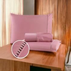 Jogo de cama lençol ponto palito casal queen 03 peças 400 fios - AMORA