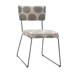 Cadeira Estofada Roma Daf Mobiliário Bege/Preto